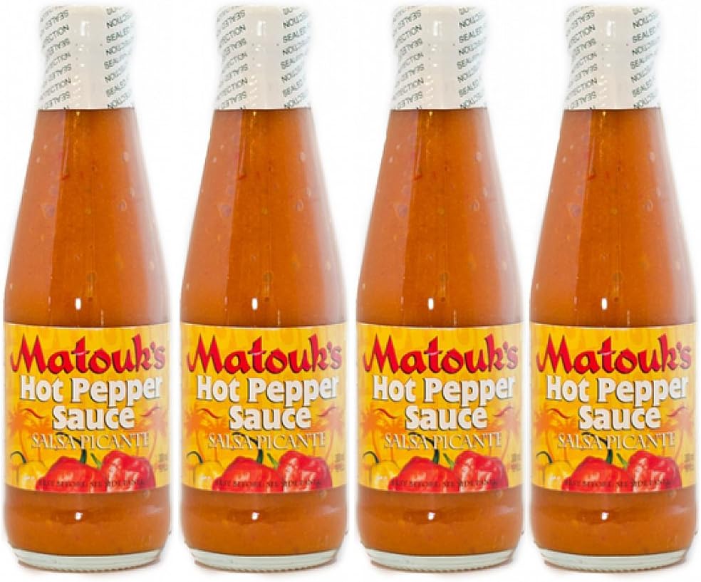 Matouk's Salsa Picante Hot Pepper Sauce, 10-Ounce Bottles (Pack of 4)