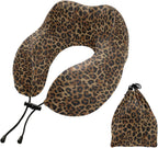 ALAZA Neck Travel Pillow for Sleeping Airplanes Memory Foam Portable Cheetah Leopard Print Animal Soft Washable Cover Neck Support Pillows