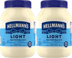 Hellmann's Light Mayonnaise For A Creamy Condiment for Sandwiches and Simple Meals Light Mayo Made With 100% Cage-Free Eggs 30 oz (Pack of 2)