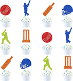 Indian Cricket Cupcake Toppers - Cricket Theme Birthday Party Decorations - Indian Cricket Team Party Cake Decoration - 24Pcs