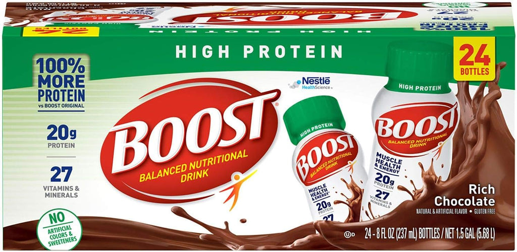 Boost High Protein Nutritional Energy Drink, Chocolate, 8 Ounce Bottle (Pack of 24)