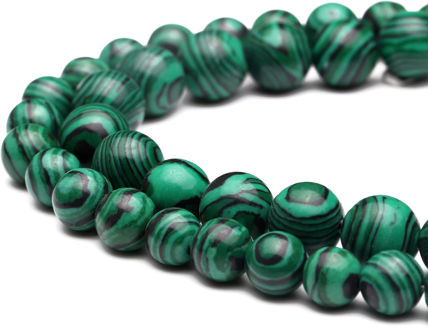Youngbling Natural Gemstone Beads for Jewelry Making,10mm Green Malachite Polished Round Smooth Stone Beads for Bracelet Necklace 15 Inch