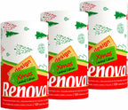 Renova Christmas Kitchen Paper Towel 3 Jumbo Rolls 2-ply 120 Sheets- Printed Paper Rolls for Christmas Decoration Table - Use as Christmas Napkins