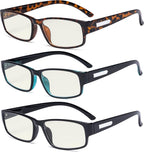 Eyekepper 3 Pack Blue Light Filter Glasses Men - Computer Screen Reading Glasses Blocking Digital Glare +4.00