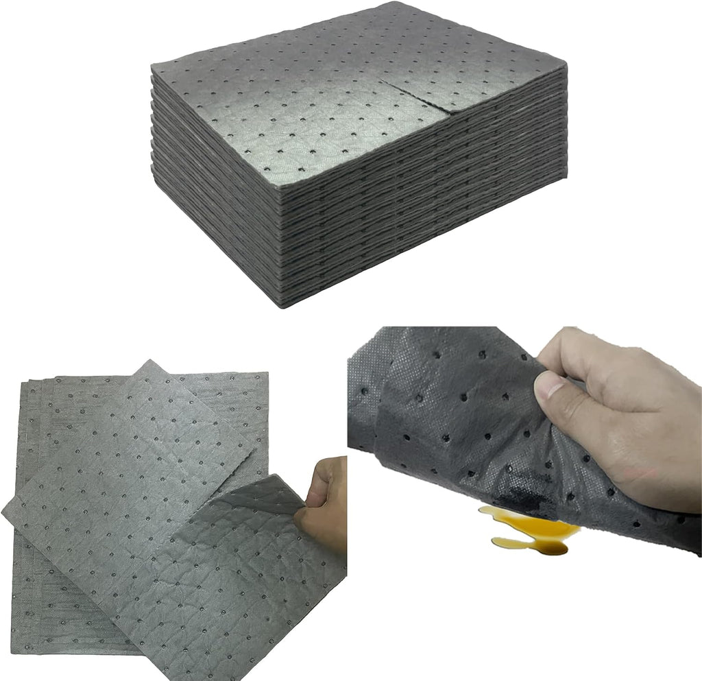 Oil Absorbent Pads, 13"x9.8" Drip & Spill Universal Pads for Garage, Workshop & Under Car | Absorbs Oil, Grease | Also for General Wet Spill Cleanup,30-Pack