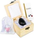 Obsidian Egg | Medium Jade Egg for Women | Huevo de Osidiana Negra with Drilled Hole | Kegel Exerciser, Pelvic Floor Muscle for Yoga & Massage - in Box with eCourse