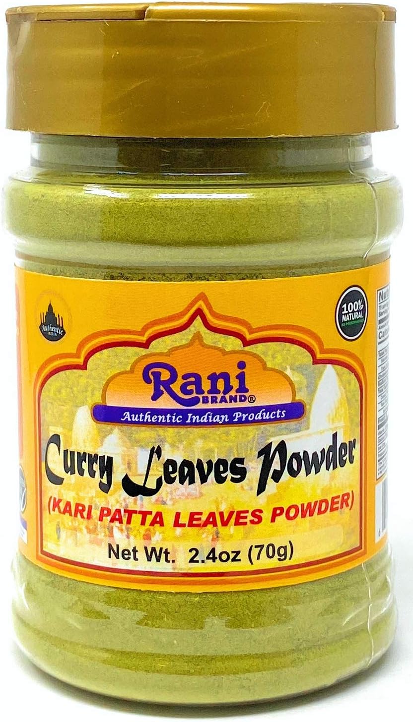 Rani Curry Leaves Powder (Kari Neem Patha) Indian Spice 2.4oz (70g) PET Jar ~ All Natural | Vegan | Gluten Friendly | NON-GMO | Indian Origin