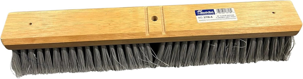 Magnolia 3718-A Professional Series Floor Brush, 18" Silver Flagged Polystyrene Bristles – 3" Trim, Wood Block, A-Line Bolt-On Handle Compatible (Head Only)