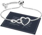 J.Fée Infinity Heart Bracelets for Women with 5A Cubic Zirconia, 925 Silver Bracelets for Women Adjustable Womens Bracelet Jewelry for Wife Girlfriend Her