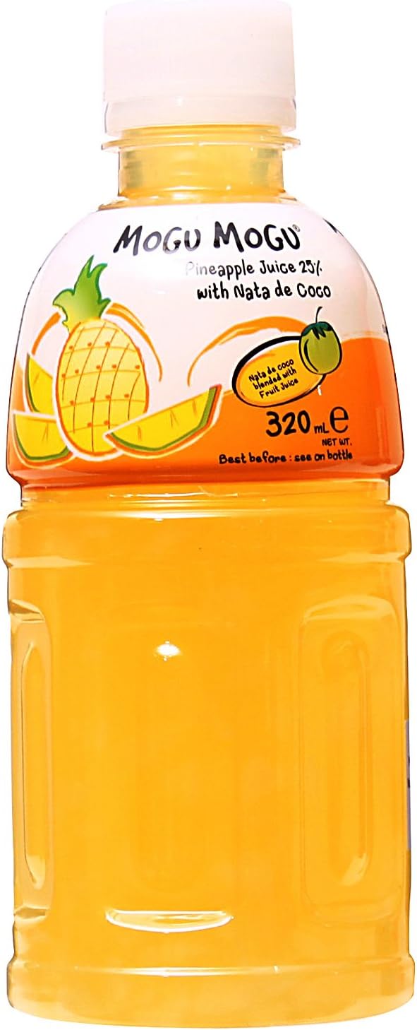 Mogu Mogu Juice with Nata De Coco, Pineapple, 10.8oz (Pack of 6)