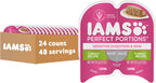IAMS Perfect Portions Sensitive Digestion & Skin Wet Cat Food Pate, Adult Grain Free Pate, Turkey Recipes, (24) 2.6 oz. Twin-Pack Trays