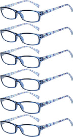 Eyekepper 6-pack Ladies Reading Glasses Stylish Women Readers - Blue +0.50