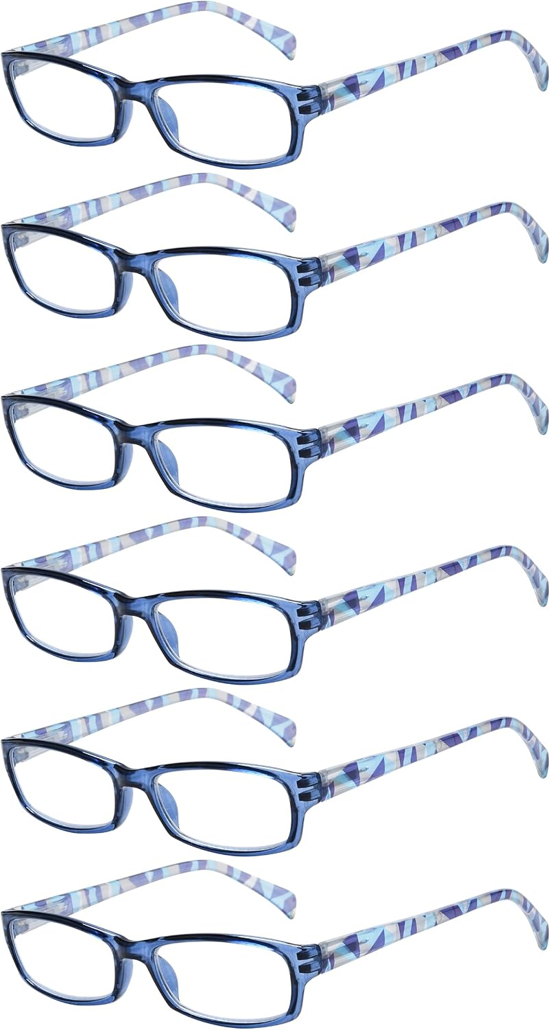 Eyekepper 6-pack Ladies Reading Glasses Stylish Women Readers - Blue +0.50