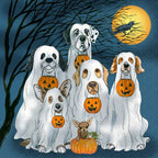 IHR Ideal Home Range Cocktail Napkins Disposable 3-Ply Paper Party Napkin Pack, 5" x 5", Ghost Dogs, 20-Count