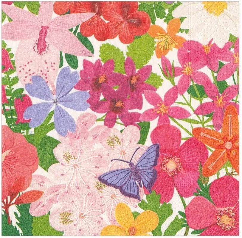 Caspari Halsted Floral Paper Luncheon Napkins, Two Packs of 20