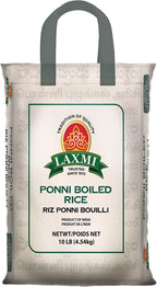 Laxmi All-Natural Ponni Boiled (Like Gold) Rice, 10lb Bag