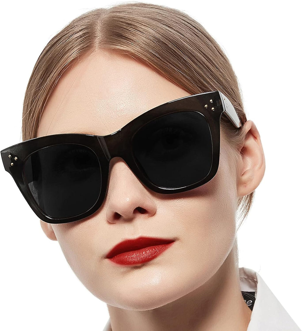 Oversized Reader Sunglasses for Women 2.50 Cat Eye Reading Glasses UV Protection Design 1.0 1.25 1.5 1.75 2.0 2.25 2.5 2.75 3.0 Black 250