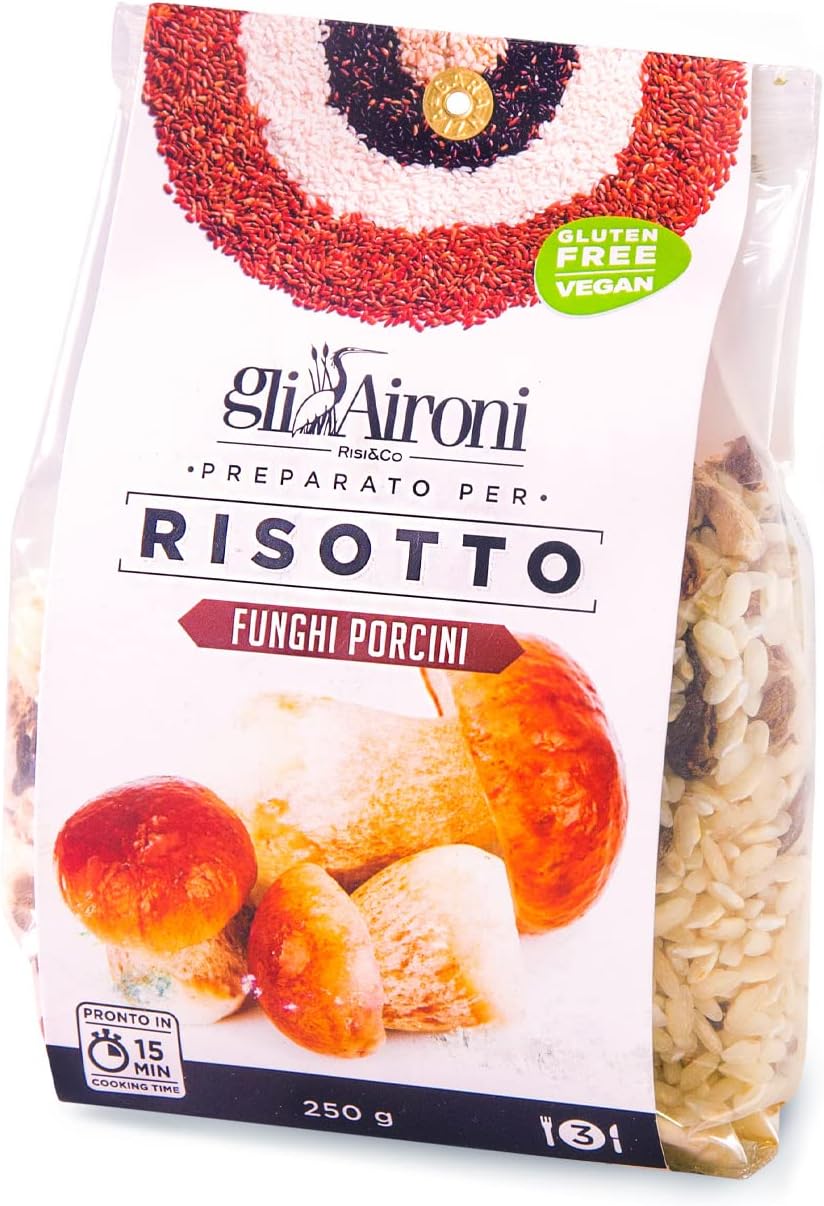 Gli Aironi. Risotto Mix. Porcini Mushrooms. 250g (8.82oz)
