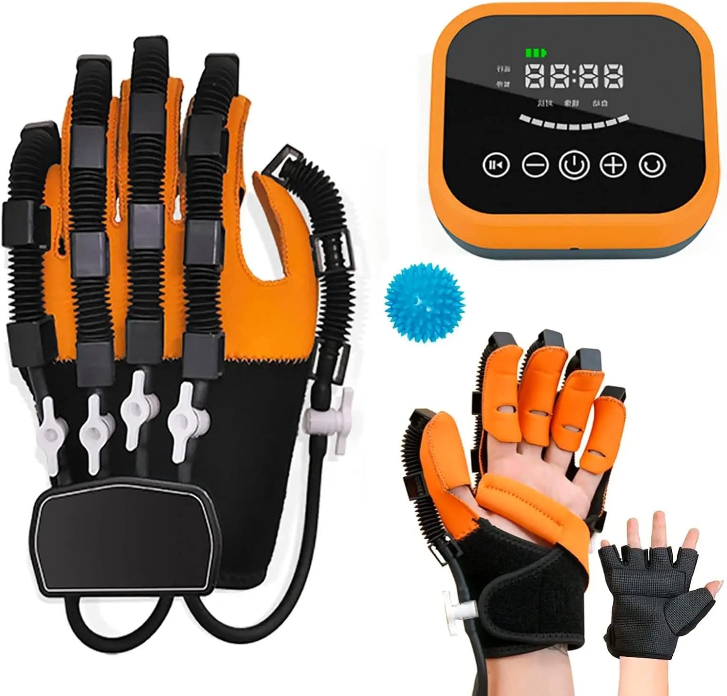 Rehabilitation Training Gloves, Hemiplegia Finger Rehabilitation Trainer Robot Gloves, Stroke Hand Trainer Finger Splints, for Hand Dysfunction Patients(Size:L Code,Color:Left Hand)