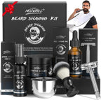 8Pcs Shaving Kit for Men Gift Basket for Christmas Birthday Father's Day Includes Pre-Shave Oil Shaving Cream After Shave Cream 10pcs Razor Blades Safety Razor Shaving Bowl Shaving Brush Beard Bib
