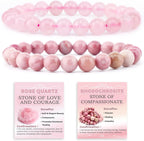 NCB 2.3-Piece 4mm Natural Crystal Gemstone Stretch Bracelets – Handmade Reiki Energy Healing Jewelry for Meditation,Yoga, Unisex