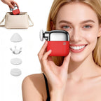 Mini Massage Gun, Pocket Sized Deep Tissue Percussion Muscle Massager, 0.4lb Ultra-Lightweight Portable Handheld Massage Gun for Travel, Gym, Office, 3 Speeds, 4 Heads, Red