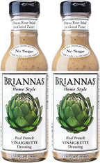 BRIANNAS - Home Style Real French Vinaigrette Dressing – Fine Salad Dressing made with Premium Ingredients - Gluten Free, Kosher, No Sugar, & Vegan Dressing - 12 oz. Bottle (Pack of 2)