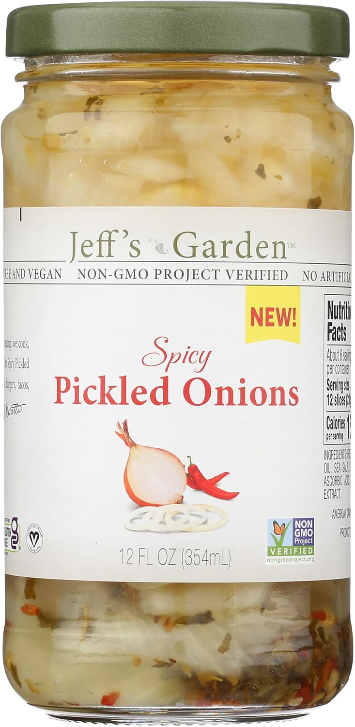 Jeff's Garden Spicy Pickled Onions, 12 Ounce