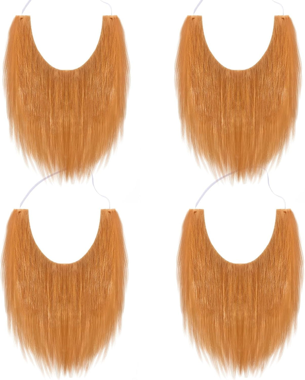 4 Pieces Fake Beards, Costume Flase Beard Funny Brown Fake Mustache Halloween St. Patrick's Day Party Supplies for Adults and Teens