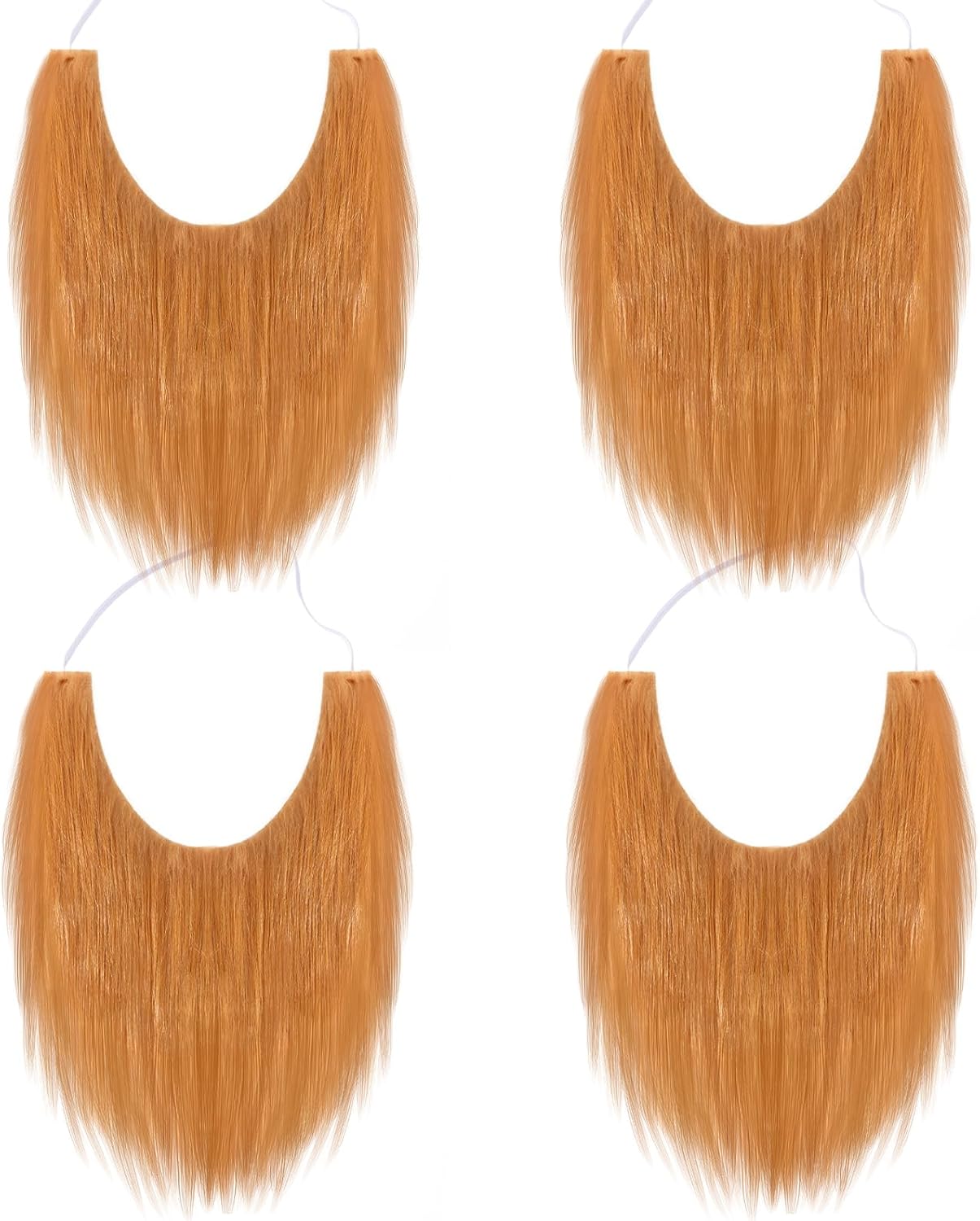 4 Pieces Fake Beards, Costume Flase Beard Funny Brown Fake Mustache Halloween St. Patrick's Day Party Supplies for Adults and Teens