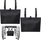 Threlaco 2 Pcs Urine Drainage Bag Holder Canvas Catheter Bag Covers for Wheelchairs Chair Bed Under Basket with Adjustable Straps for Foley Infusion Nephrostomy Bags, 15 x 11 x 9 in(Black)