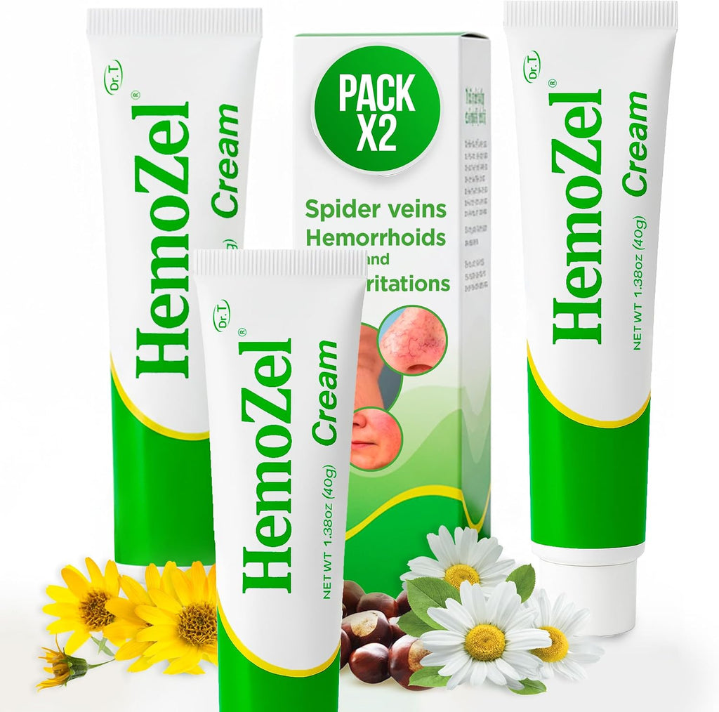 Dr. T HemoZel Cream – Targets Visible Veins, Skin Irritation, Rashes, Bruises & Dryness – Lightweight, Fast-Absorbing & Non-Greasy Formula – Soothes & Moisturizes – 1.38 oz (3 Pack)