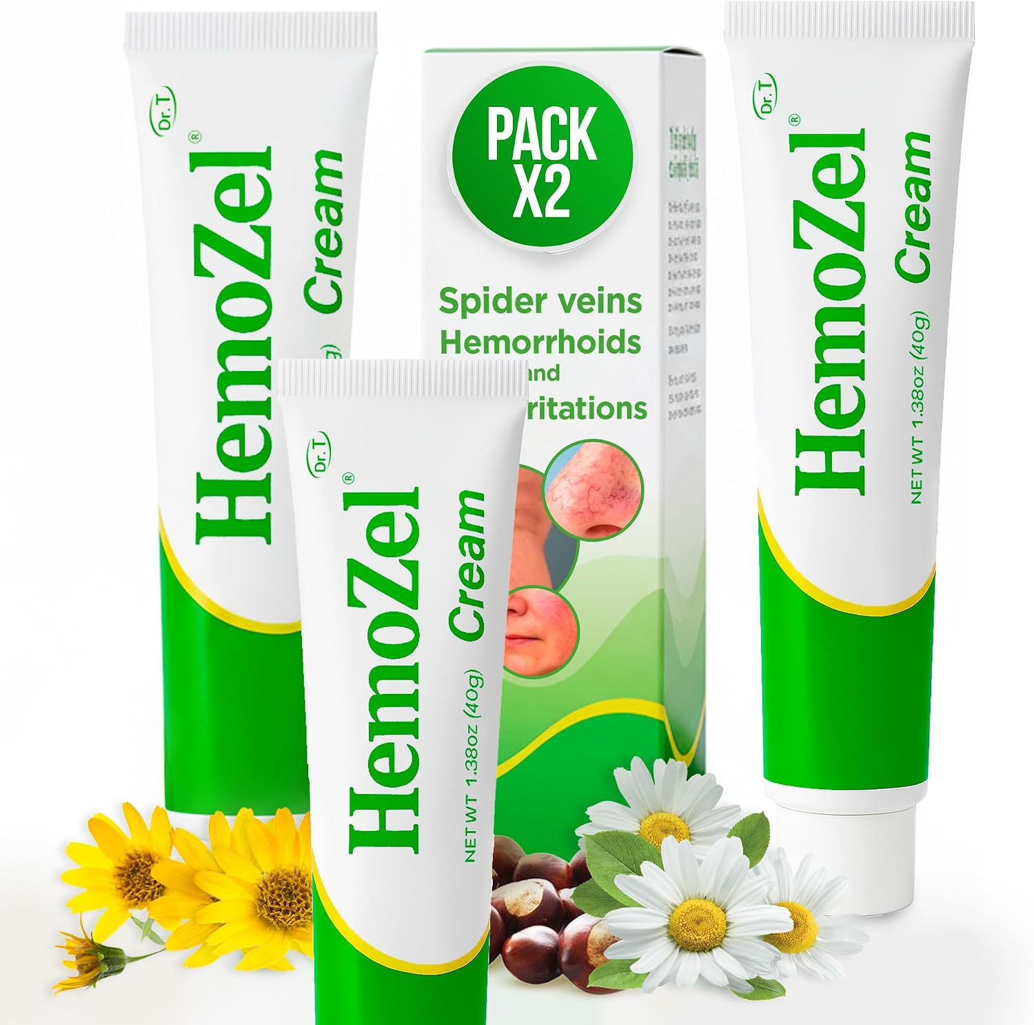 Dr. T HemoZel Cream – Targets Visible Veins, Skin Irritation, Rashes, Bruises & Dryness – Lightweight, Fast-Absorbing & Non-Greasy Formula – Soothes & Moisturizes – 1.38 oz (3 Pack)