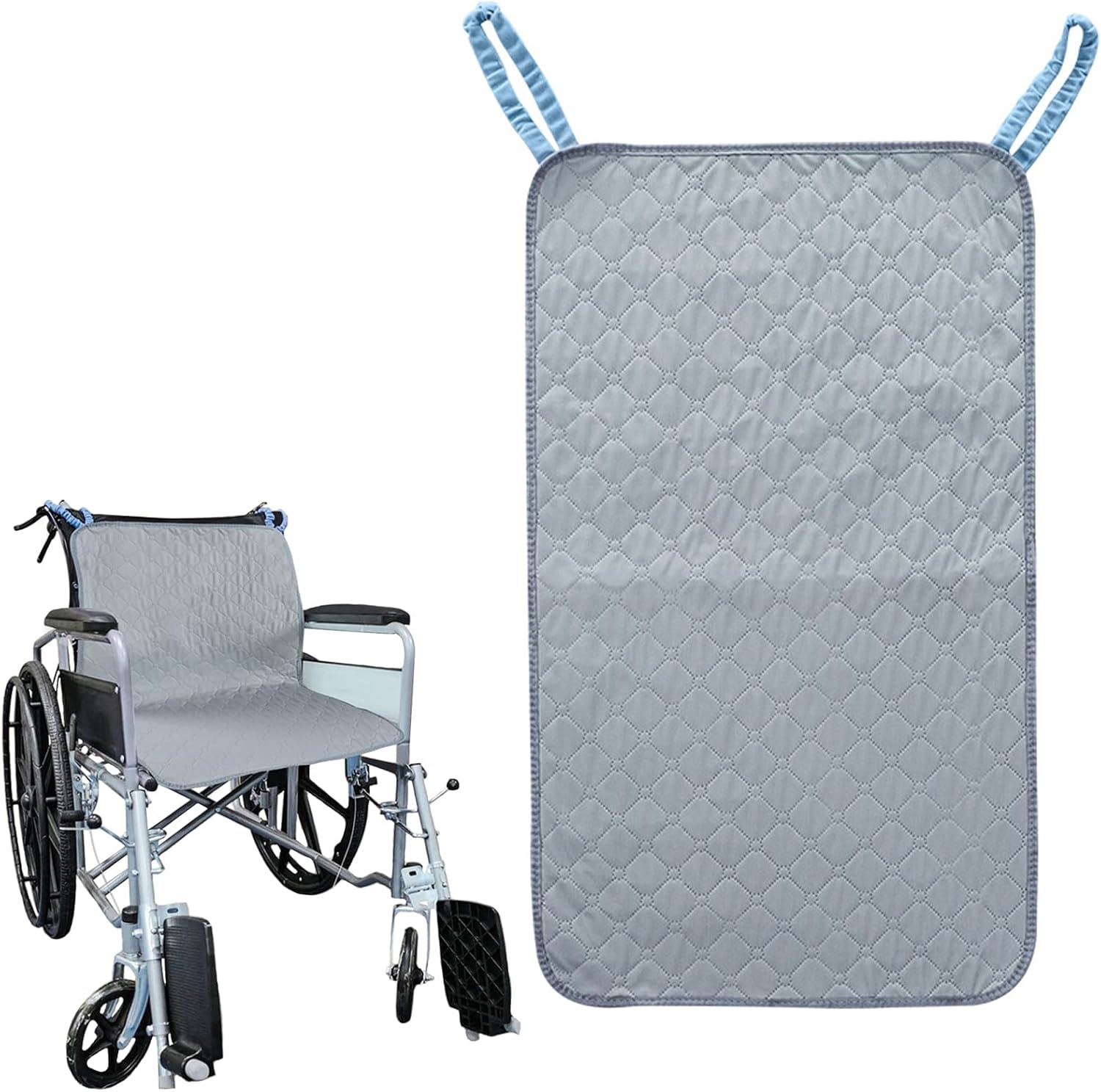 Waterproof Chair Pads for Incontinence, Reusable Highly Absorbent Wheelchair Pads for Seat with Handles, Washable Wheelchair Cover for Adults and Elderly 35.4" x 19.68"
