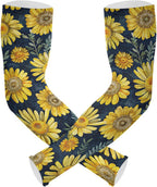 Floral Pattern Gardening Sleeves with Thumb Hole UV Sun Protection Farm Sleeves for Women Men