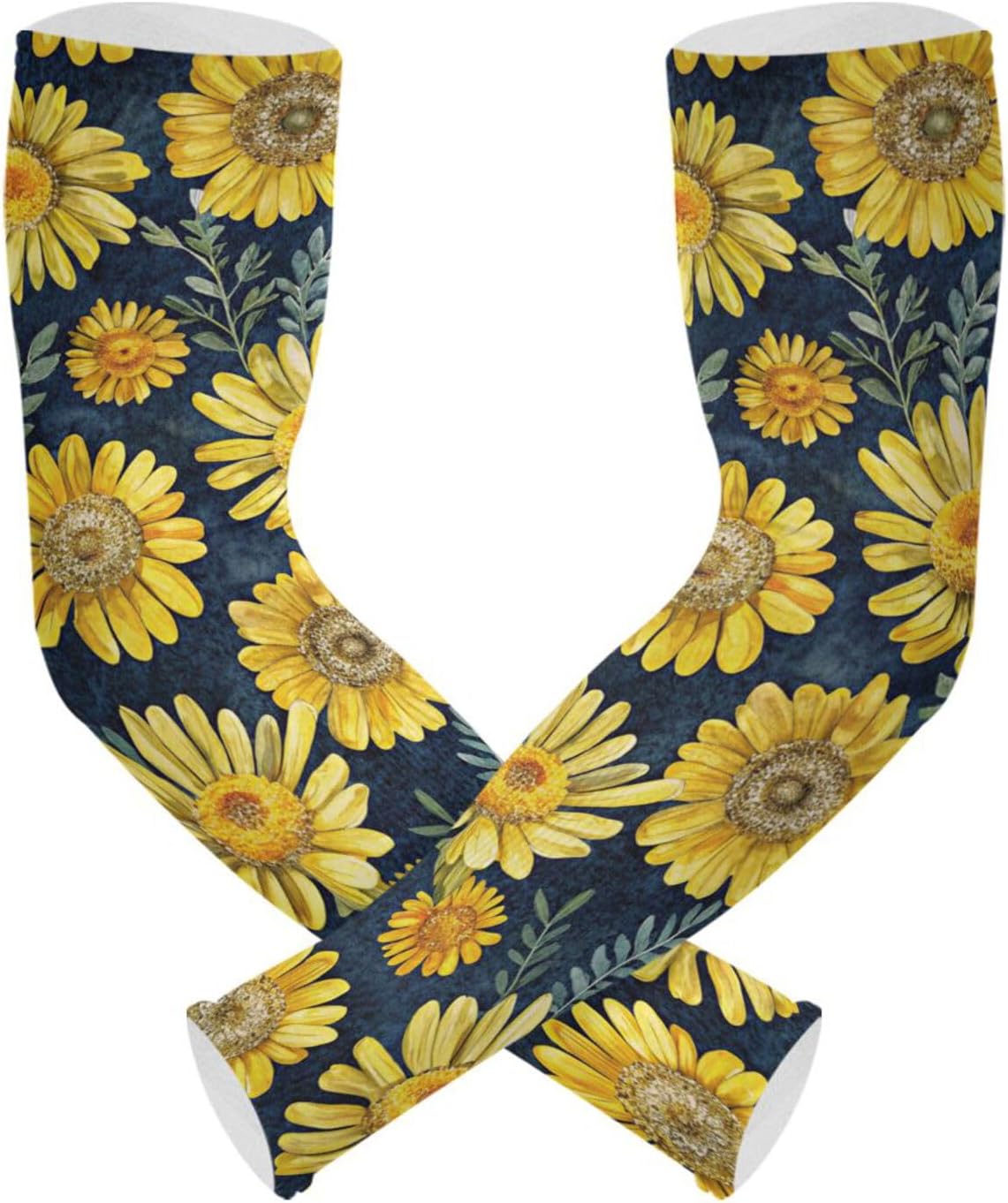 Floral Pattern Gardening Sleeves with Thumb Hole UV Sun Protection Farm Sleeves for Women Men