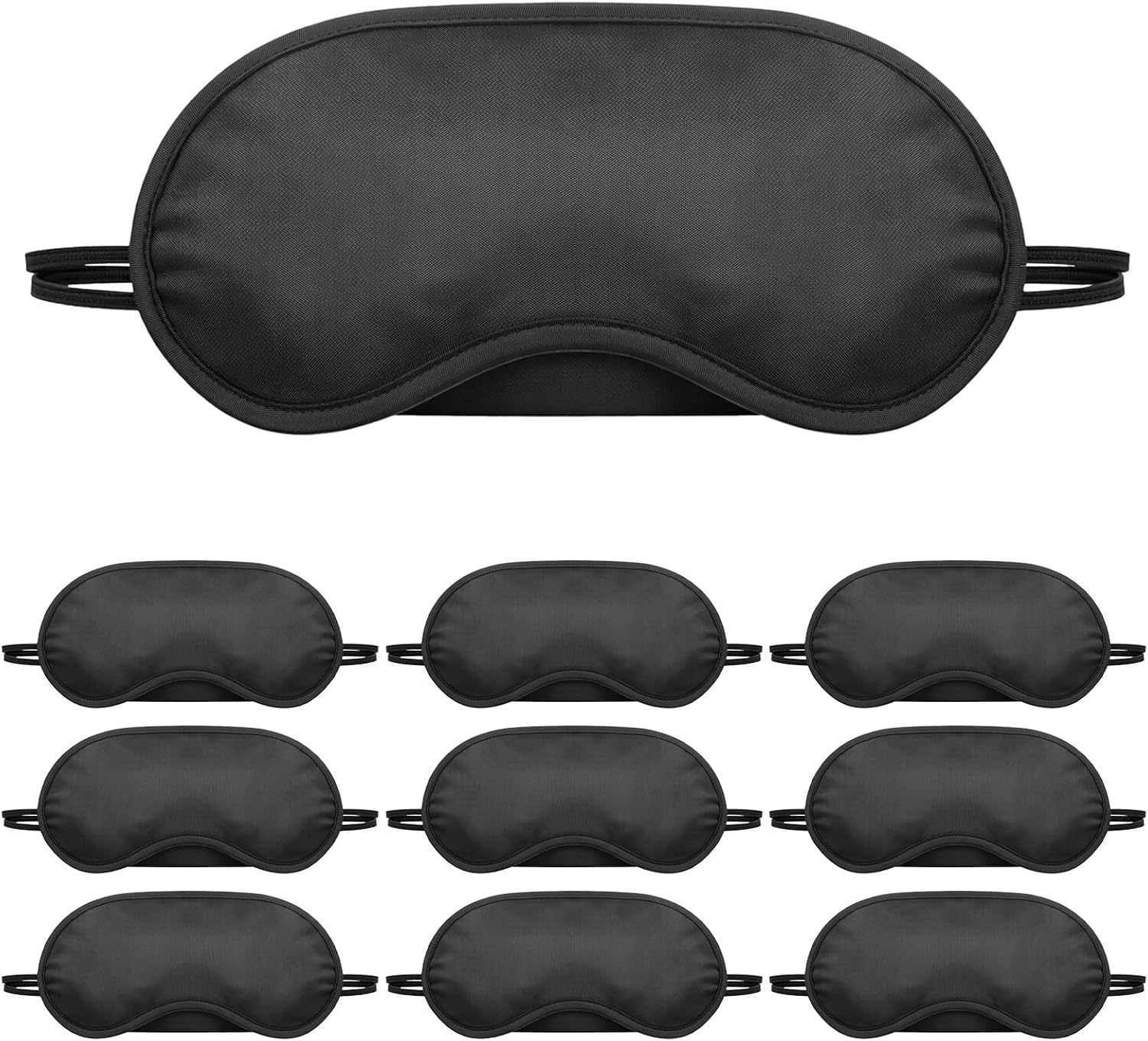 10 Pack Sleep Mask Eye Mask Blindfold, Soft Sleeping Masks with Nose Pad and Adjustable Strap, Comfortable Light Blocking Eye Covers for Sleeping, Travel, Party Games, Adults, Kids, Men Women