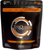 Torq Energy Drink Natural Orange Isotonic Energy Drink Powder - Electrolyte Powder Energy Drinks High Carbohydrates 30g per 500ml and Sodium - 15 Servings - 500g