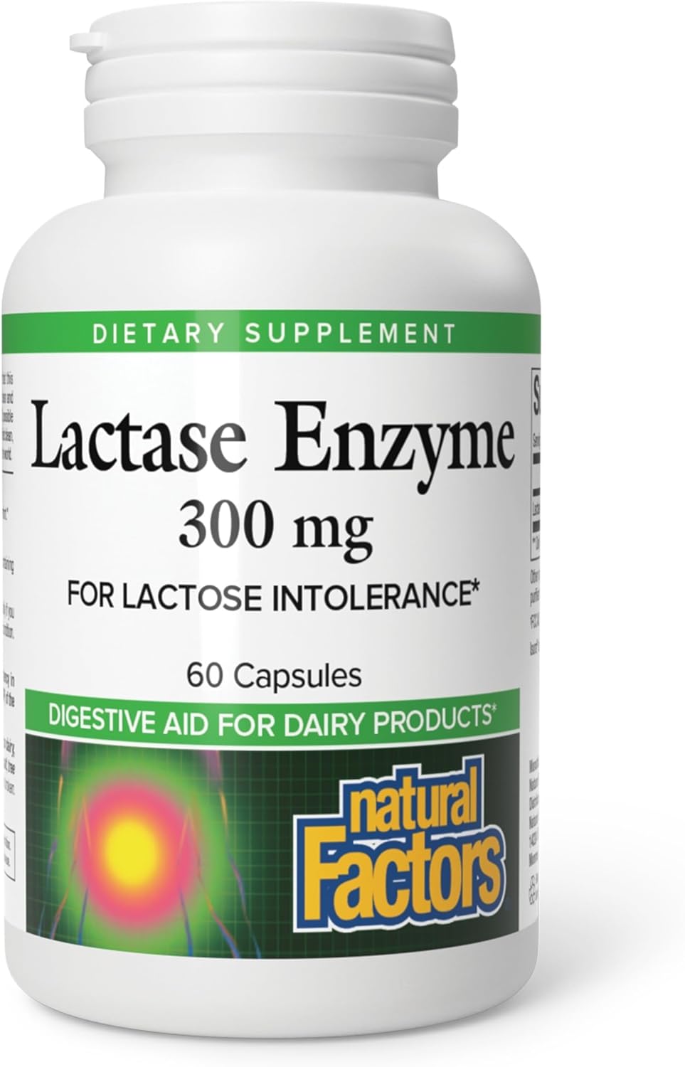 Natural Factors, Lactase Enzyme, Digestive Aid For Lactose and Dairy Intolerance, 60 Capsules