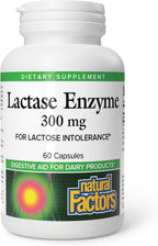 Natural Factors, Lactase Enzyme, Digestive Aid For Lactose and Dairy Intolerance, 60 Capsules
