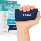 Vive Palm Grip Protector (3 Pack) - Hand and Finger Contracture Cushions - for Arthritis, Skin Breakdown, Exercise Strength - Comfortable Elastic Band Sized for Men and Women - Stroke Patient Rehab