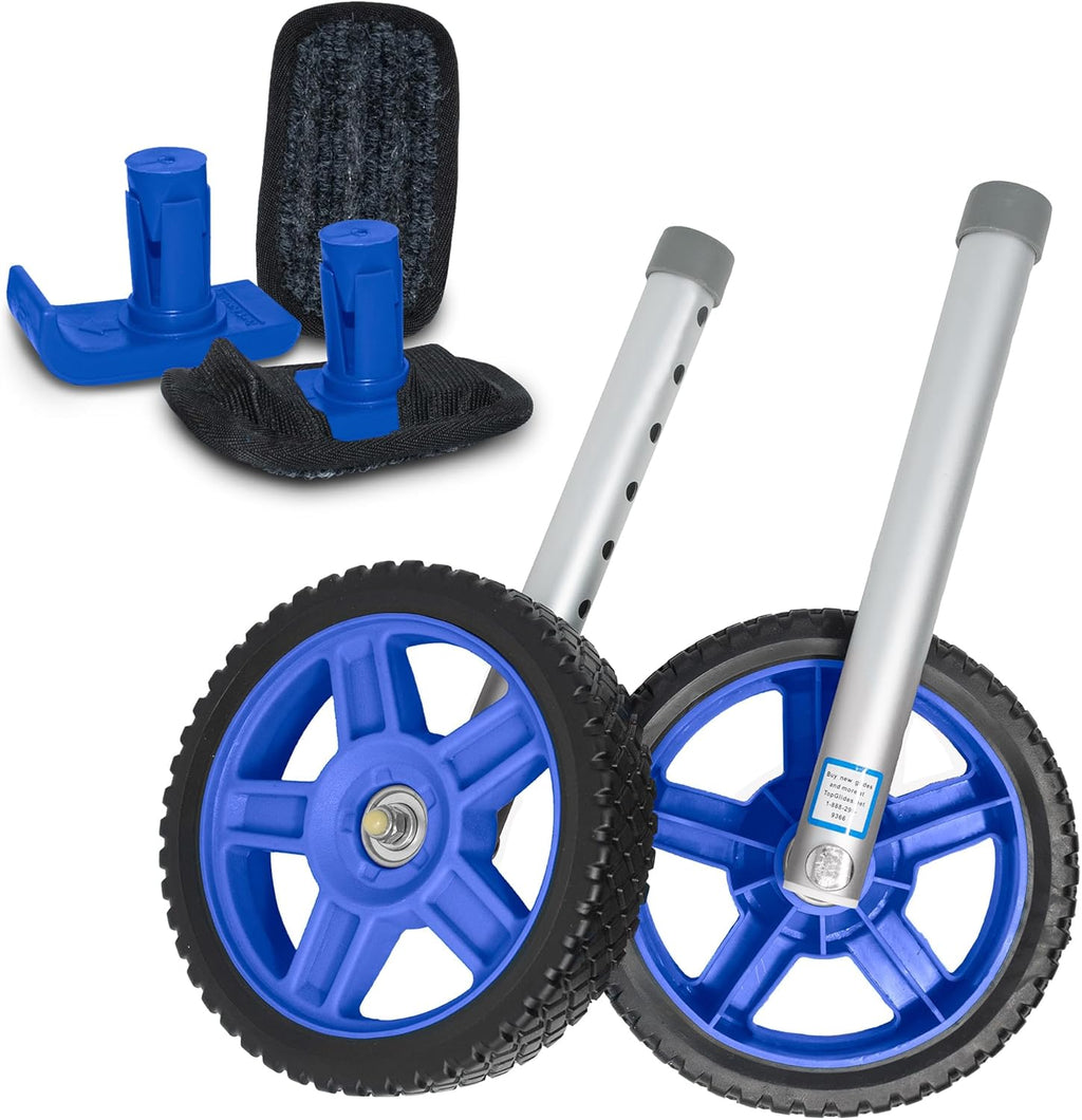 Top Glides 8" Off-Road Walker Wheel Kits with Flexfit Universal Ski Glides (Blue)