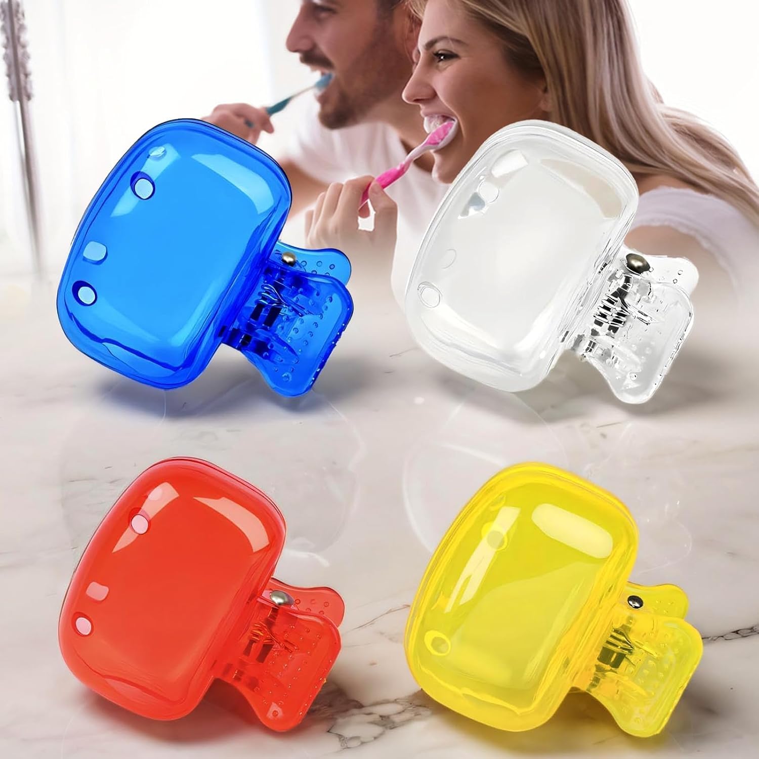 4Pack, Toothbrush Storage Clip, Travel Essential, Toothbrush Protector, Portable Toothbrush case,Toothbrush Covers, Random Color