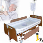CEEBUS Medical Bedside Shower Bathtub Kit Adult Bathtub Shower System,with Electric Air Pump, Water Bag, Air Pillow, PVC Shower Bath Basin, for Elderly Bathe in Bed Assistive Aid