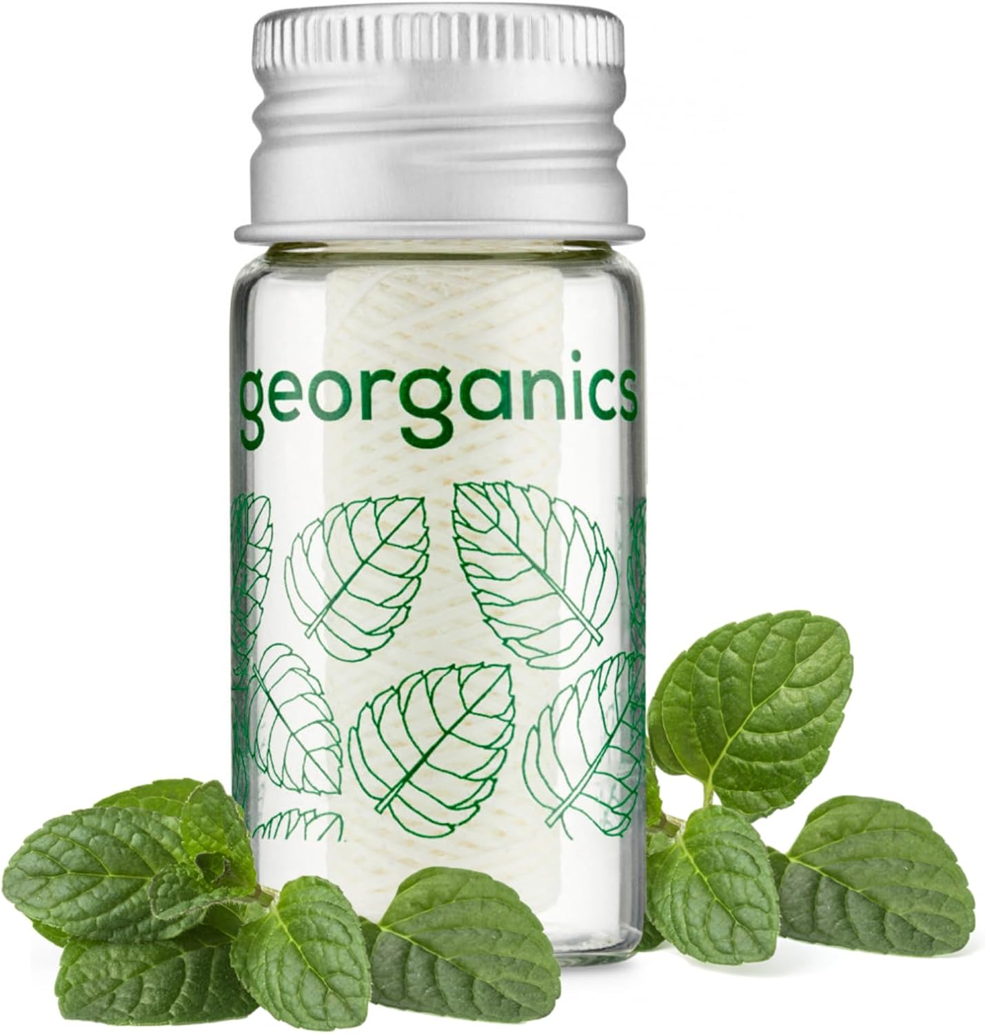 Georganics Natural Dental Floss Refill – Spearmint Tooth Floss Refill for Georganics Dental Floss Dispenser – Vegan & Cruelty-Free – 2 x 55 yards Refill Pack