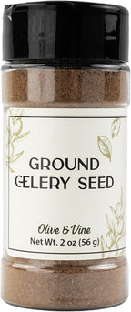 Olive & Vine Ground Celery Seed, Earthy Flavor, For Dressings & Marinades, Rich Tradition, Authentic Taste, For Global Recipes (2 Ounce)