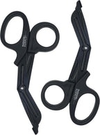 Madison Supply Medical Scissors, EMT and Trauma Shears - 7.5-Inch Bandage Scissors, Stainless Steel Medical Shears - Fluoride-Coated Blades for First Responders, Nurses, and Doctors (2 Pack, Black)