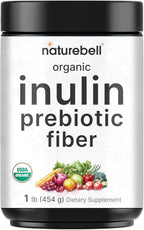 NatureBell Organic Inulin Prebiotic Fiber Powder, 1lb | Natural Chicory Root Source – Easily Mixes with Coffee or Smoothies – Fiber Supplement for Women & Men – Non-GMO, Vegan Friendly, Gluten Free