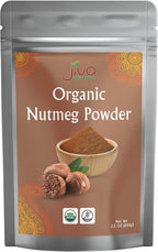 Jiva Organics Organic Nutmeg Powder 3.5 oz (100g) – Ground Nutmeg from Sri Lanka – Non-GMO, Pure & Aromatic Spice for Baking, Cooking, Lattes & Desserts