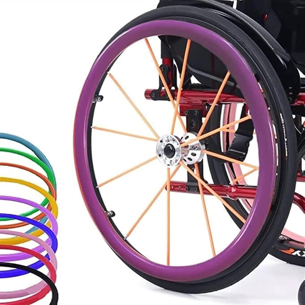 Wheelchair Rear Wheel Grips Cover - 22in/24in Silicone Non-Slip Wear-Resistant Push Rim Covers, Improve Grip and Traction